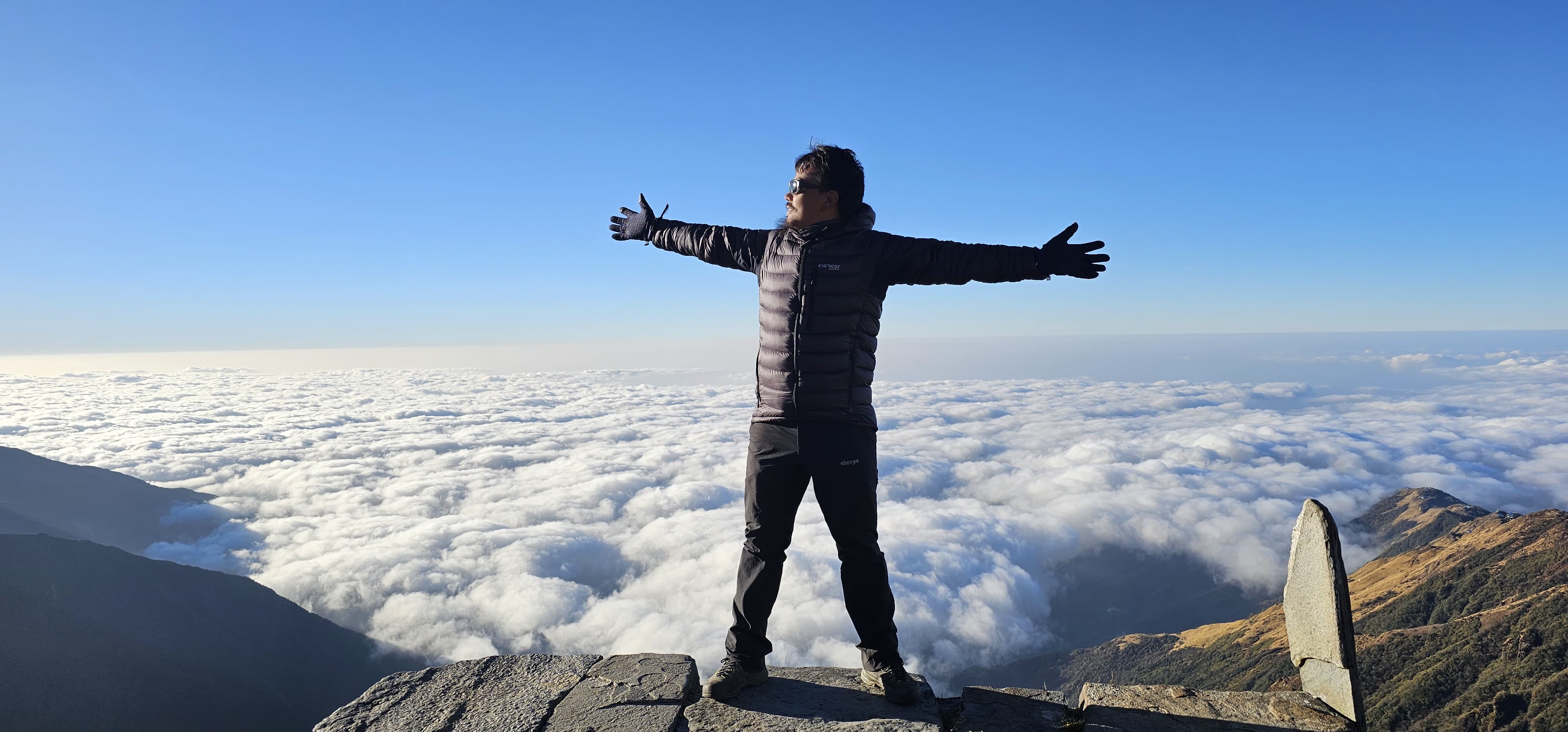 cloudy aerial view from mardi himal
