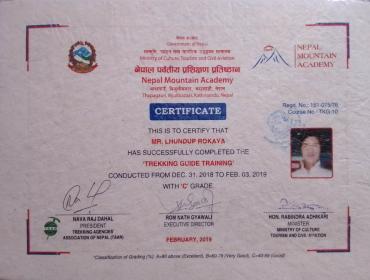 Lhundup Certificate 